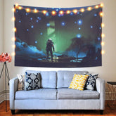 Lofaris Glitter Astronaut Funny Trippy Art Decor Wall Tapestry